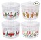 4 Pack Decorative Christmas Holiday Themed Plastic Containers Jars with Stackable Lids for Cookies, Snacks, Candies, Treats Gnomes, Gingerbread Men, Snowmen, Santa Claus